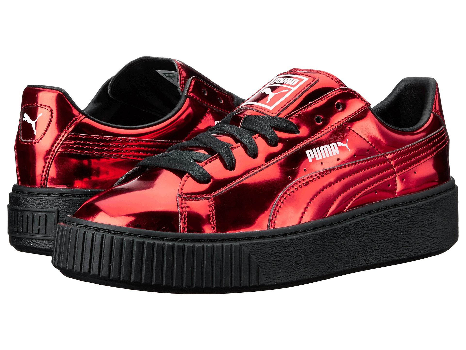 puma basket platform metallic donna puma basket platform metallic donna